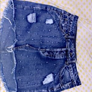Distressed Denim skirt